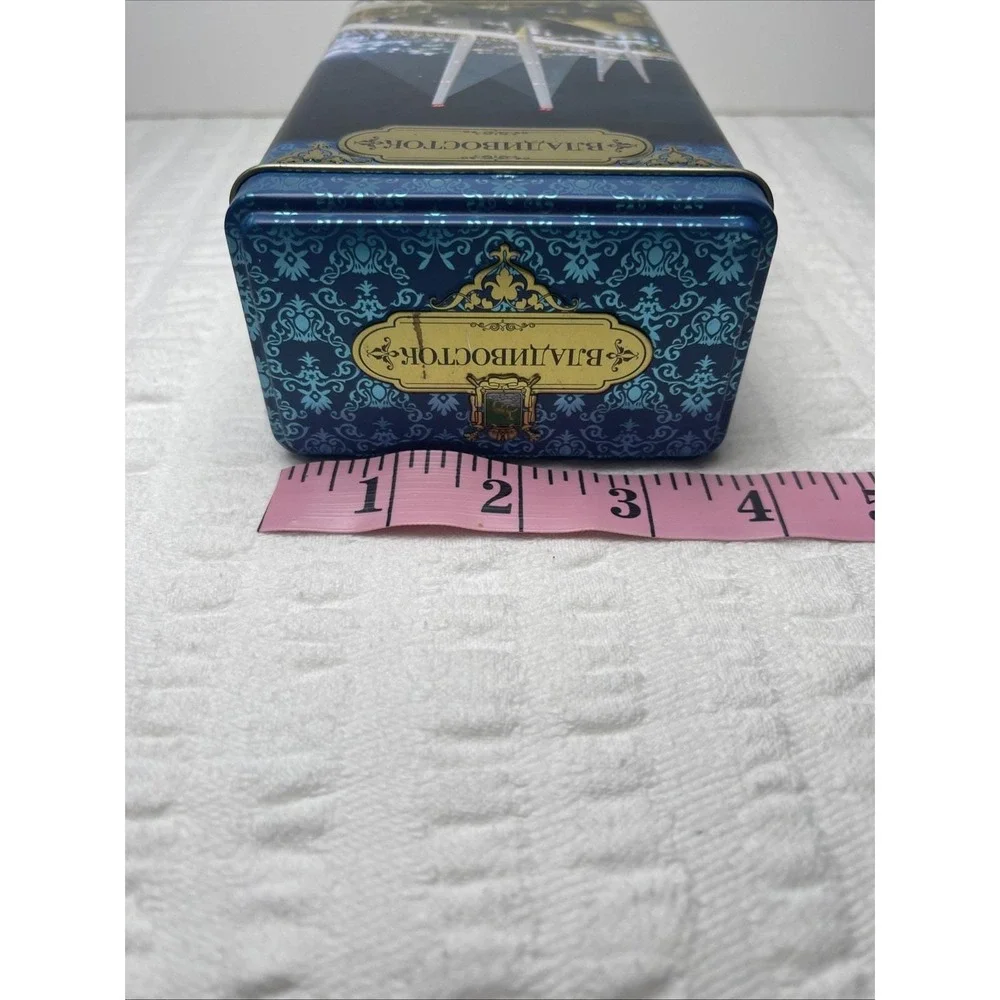 Vladivostok Russia Zolotoy Bridge Tea Tin Hinged Decorative Blue Souvenir Box